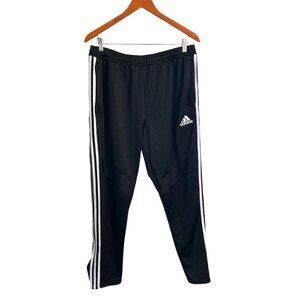 Adidas Mens XL Black Track Pants With White Stripes